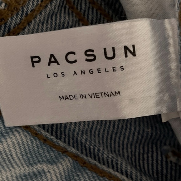 PACSUN Jeans Pants Women’s Size 24 Blue High Rise Straight Leg Button Closure - Picture 5 of 14